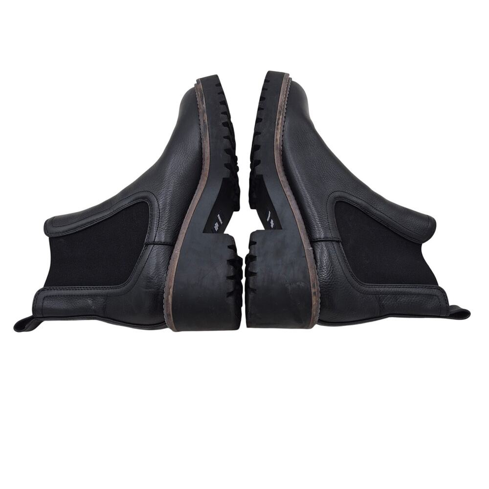 Nordstrom Miah Water Resistant Chelsea Lug Boot black leather Women's size 8.5